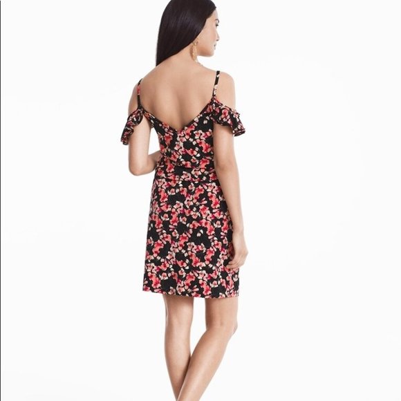 {WHBM} Cold Shoulder Floral Blouson Dress - Picture 3 of 10